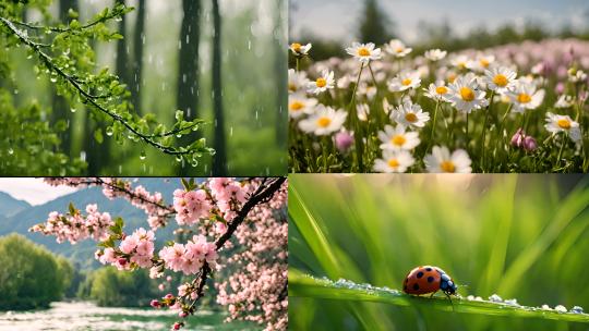 【4K原创】春天 春雨 惊蛰 昆虫 自然高清在线视频素材下载