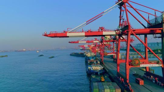 4K港口码头物流运输航运长江集装箱