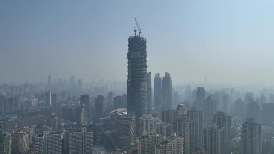 上海徐汇区清晨平流雾航拍视频素材模板下载