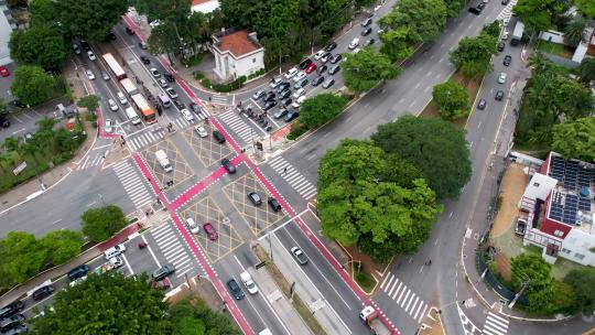 巴西圣保罗雷布卡斯大道和巴西大道交叉时间流逝