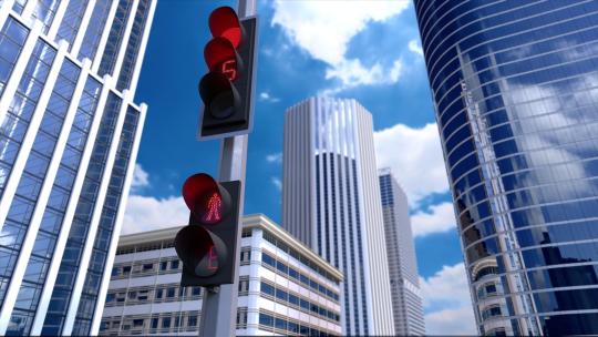 城市街头红绿灯交通信号灯4k视频素材视频素材模板下载