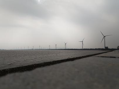 延时台州东海塘风车发电远景