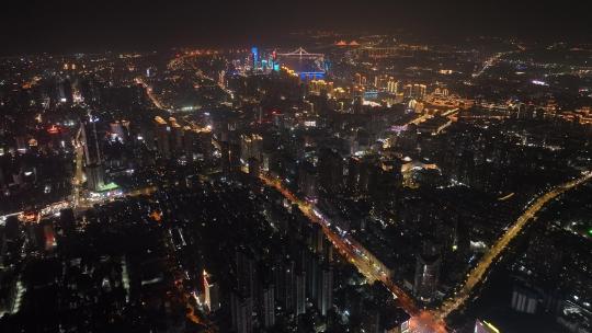 福州夜景航拍城市风光夜景视频素材模板下载