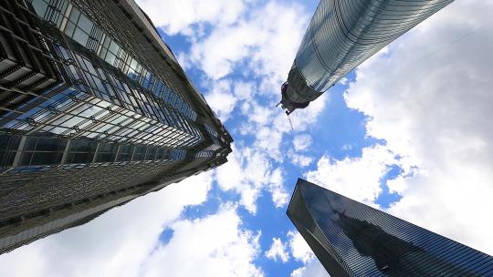 上海外滩城市地标建筑群延时摄影