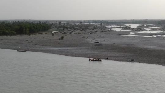巴基斯坦印度河小船航拍