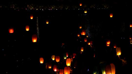 4K傣历新年万人齐放孔明灯