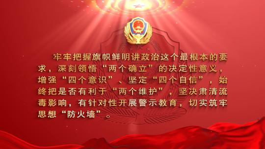 2024公安机关人民警察誓词高清AE视频素材下载