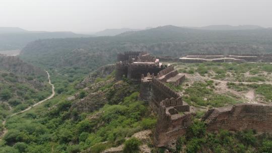 巴基斯坦拉合尔古堡城堡断壁残垣航拍