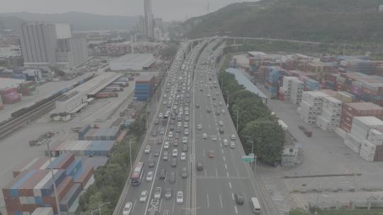 DLOG格式五一劳动节假期高速公路堵车