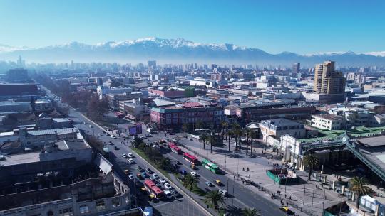 智利首都圣地亚哥的城市景观南美洲国家。