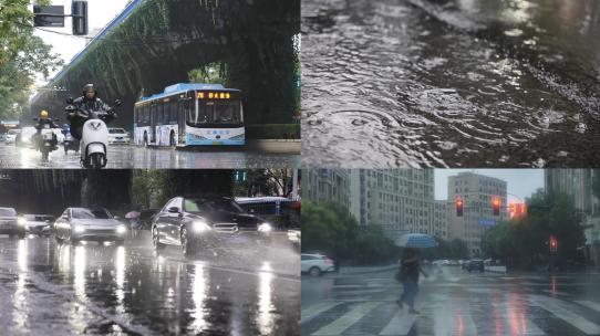 城市暴雨高清在线视频素材下载