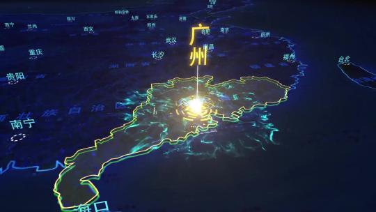 广州科技连线中国地图AE模板