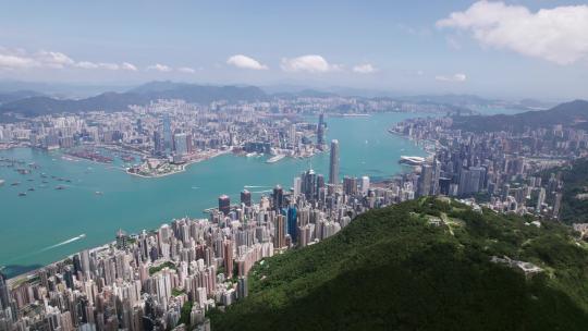 航拍中国香港港岛高楼大厦城市建筑大景