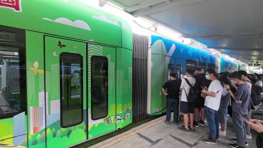 广州有轨电车交通视频素材模板下载
