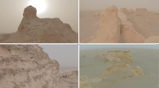 航拍米兰古城遗址 塔克拉玛干沙漠高清在线视频素材下载
