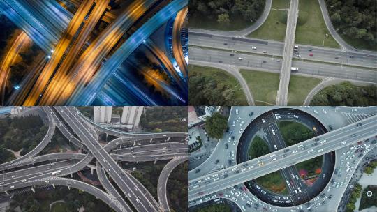 【合集】城市交通车水马龙高架桥视频素材模板下载