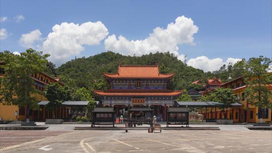 延时摄影广东惠州大亚湾旅游古建筑清泉古寺