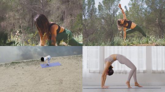 【合集】年轻女性练习高难度瑜伽