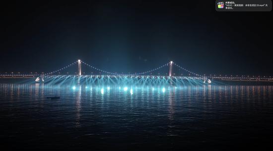 大连星海跨海大桥夜景灯光秀城市风光