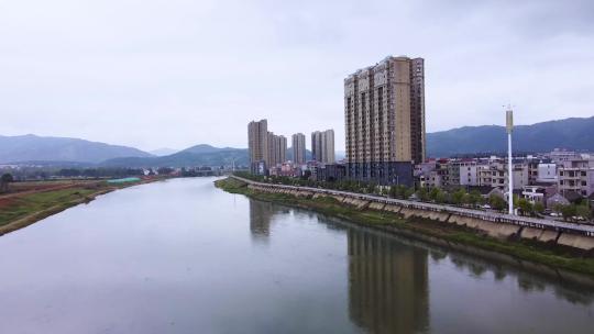 航拍江西省吉安市永新县禾水禾河视频素材模板下载