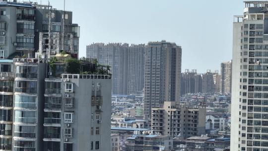 航拍鄂州城市高楼成片成排高档小区城市空镜