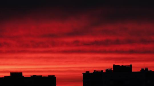 延时摄影夕阳的天空