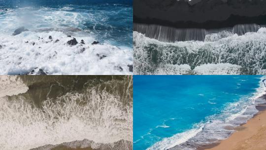 【合集】漫步岩石风暴海浪黑沙滩海岸