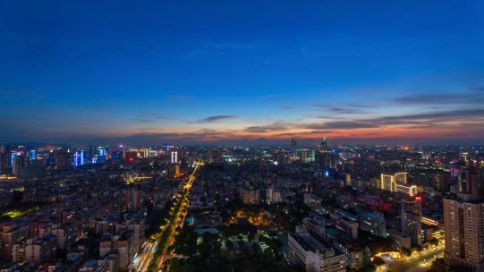 最新佛山禅城大景日转夜延时