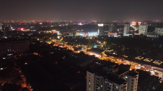 成都青羊区蜀都大道夜景航拍