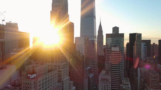 4K城市航拍纽约范德比尔特一号新建摩天大楼