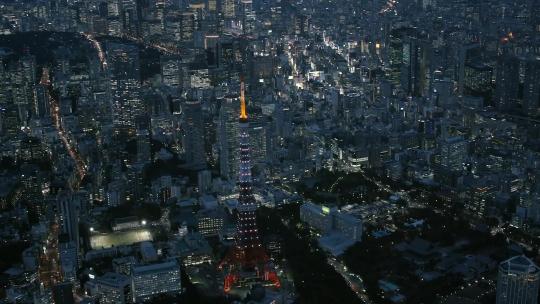 东京铁塔夜景  东京铁塔  日本夜景视频素材模板下载