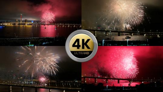 【4K60】2023澳门国际烟花比赛精选视频素材模板下载