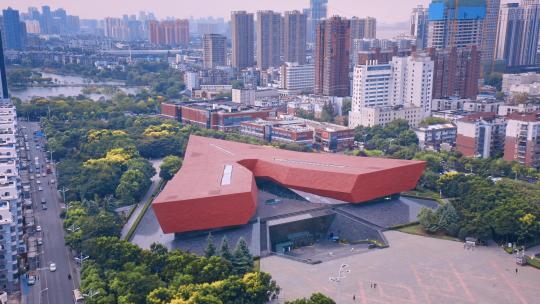 武汉辛亥革命博物馆航拍视频视频素材模板下载