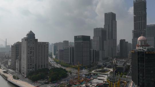 上海北外滩CBD绿地金融广场航拍4K-5