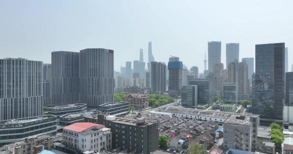上海城市建筑天际线航拍