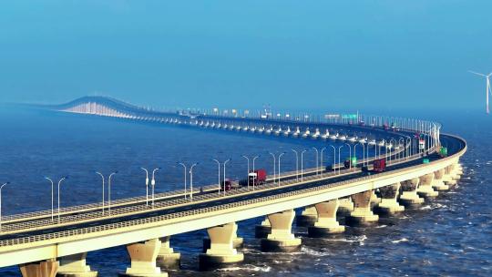 上海东海大桥视频素材模板下载