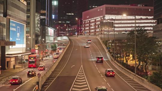 香港金中环夜景城市街景