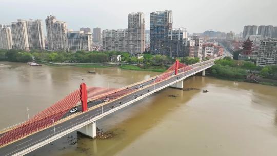 航拍福建漳州九龙江战备大桥