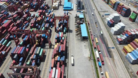赤湾港 货运 码头 贸易 集装箱视频素材模板下载
