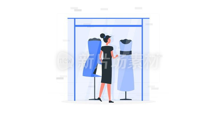 1-215服装店橱窗前挑选购物