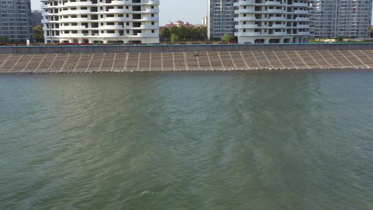 碧海金沙渔人码头海边建筑航拍