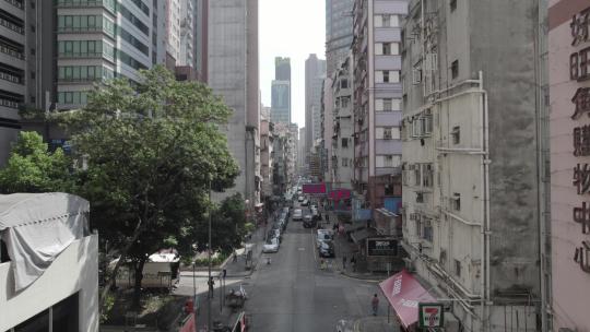 4k香港旺角街景招牌航拍