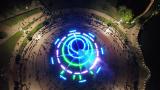 鄂州夜景航拍鄂州市政府凤凰广场音乐喷泉高清在线视频素材下载