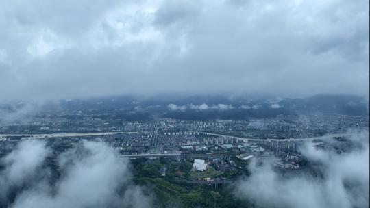 【4K】武夷山航拍市区城区云雾