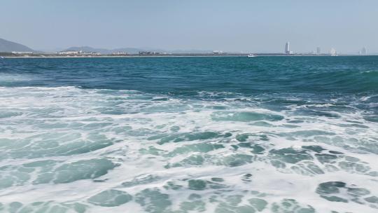 航拍海浪海水浪花