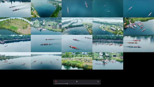 4K航拍大邑西湖公园端午赛龙舟多镜头合集高清在线视频素材下载