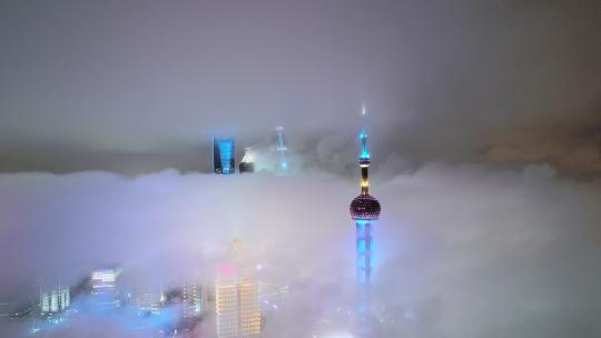 上海摩天大楼地标建筑夜景灯光秀