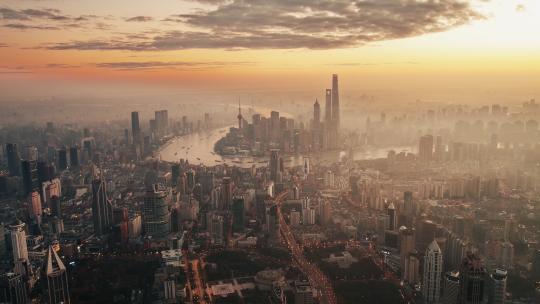上海全景延时/上海航拍/大气上海