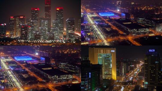 【合集】北京航拍夜景绚丽灯光视频素材模板下载