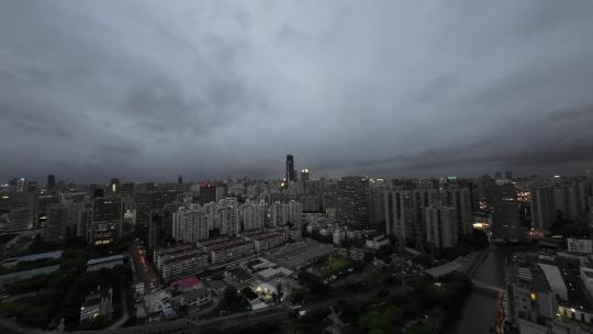 上海徐汇区日出航拍视频素材模板下载